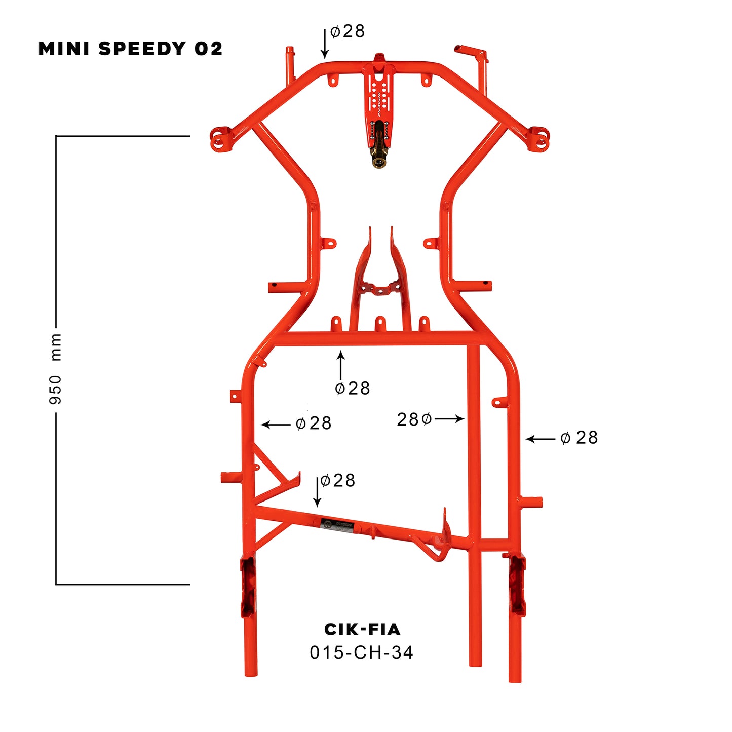 Intrepid SPEEDY 02 MINI Kart Chassis – Ø28 mm | Radstand 950 mm | CIK/FIA Homologation 2025–2027