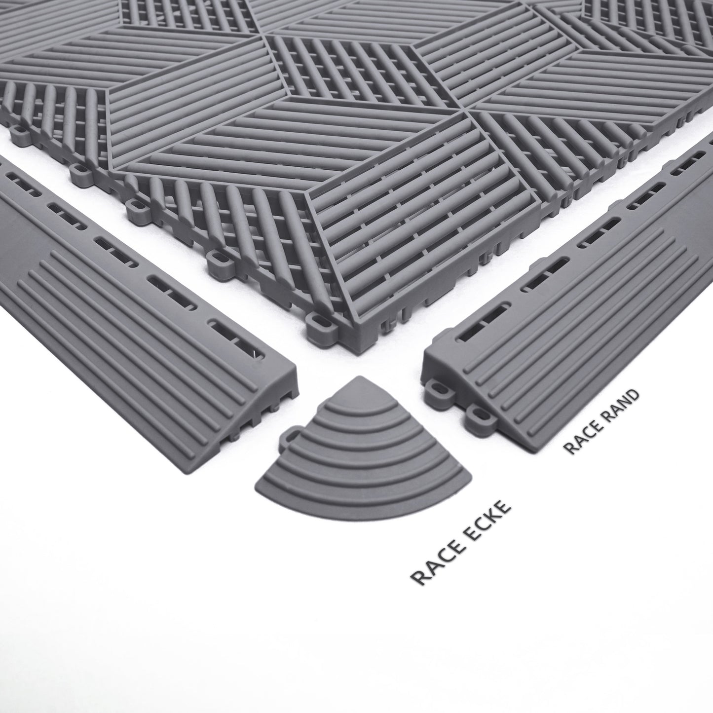 PP Klickfliese „Sport“ Dunkel Grau 400×400 mm – Robuste Bodenfliese für Garage & Werkstatt