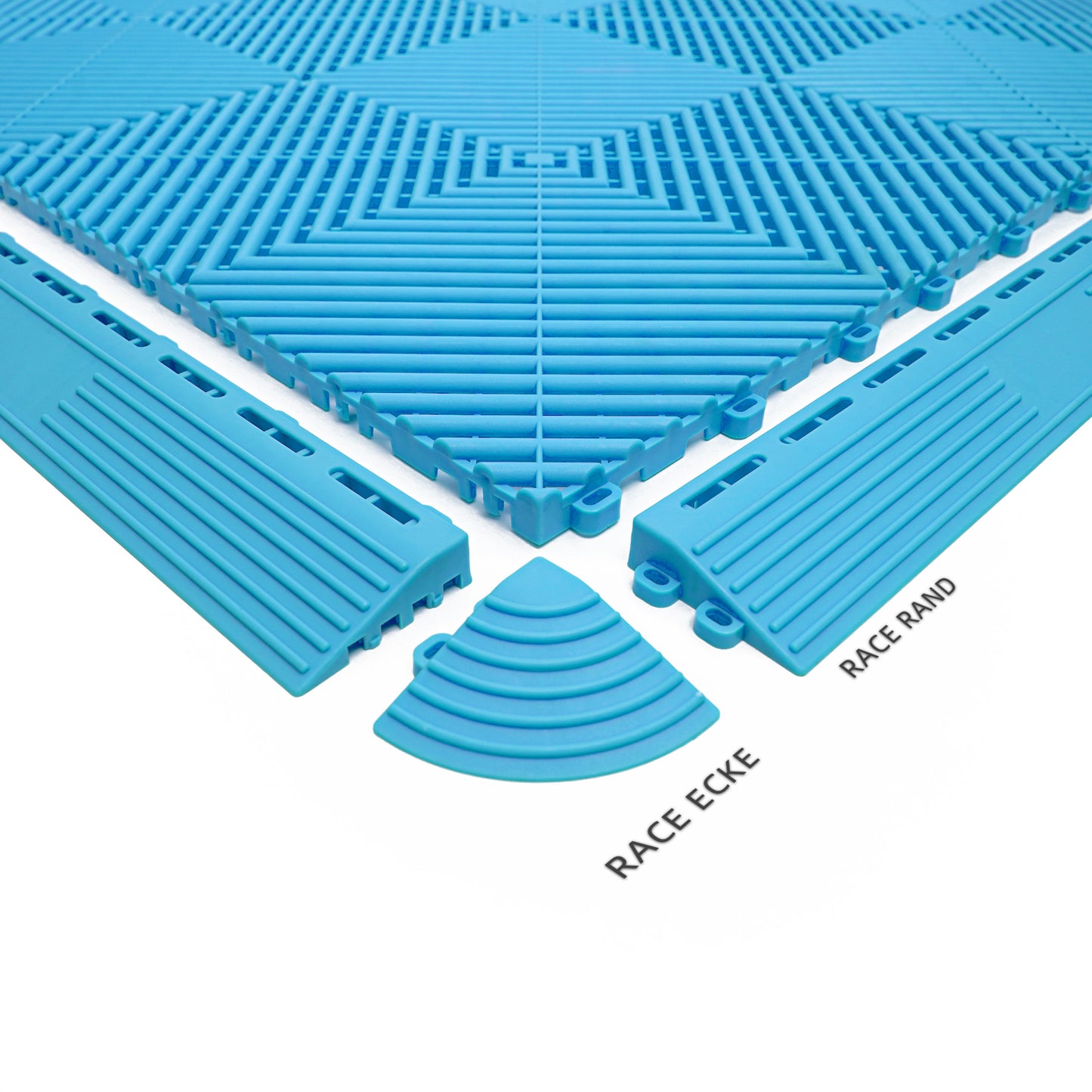 PP Klickfliese „Race“ Türkis 400×400 mm – Robuste Bodenfliese für Garage & Werkstatt