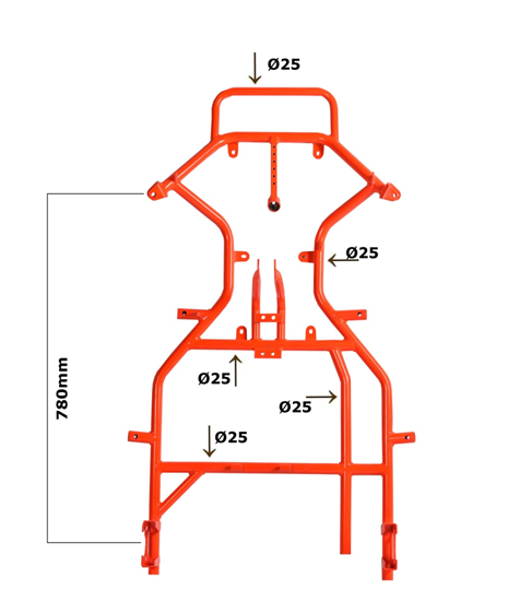Intrepid SCOUT Baby Kart Chassis Ø25, 780 mm – Ready to Go mit Honda GXH35 Motor
