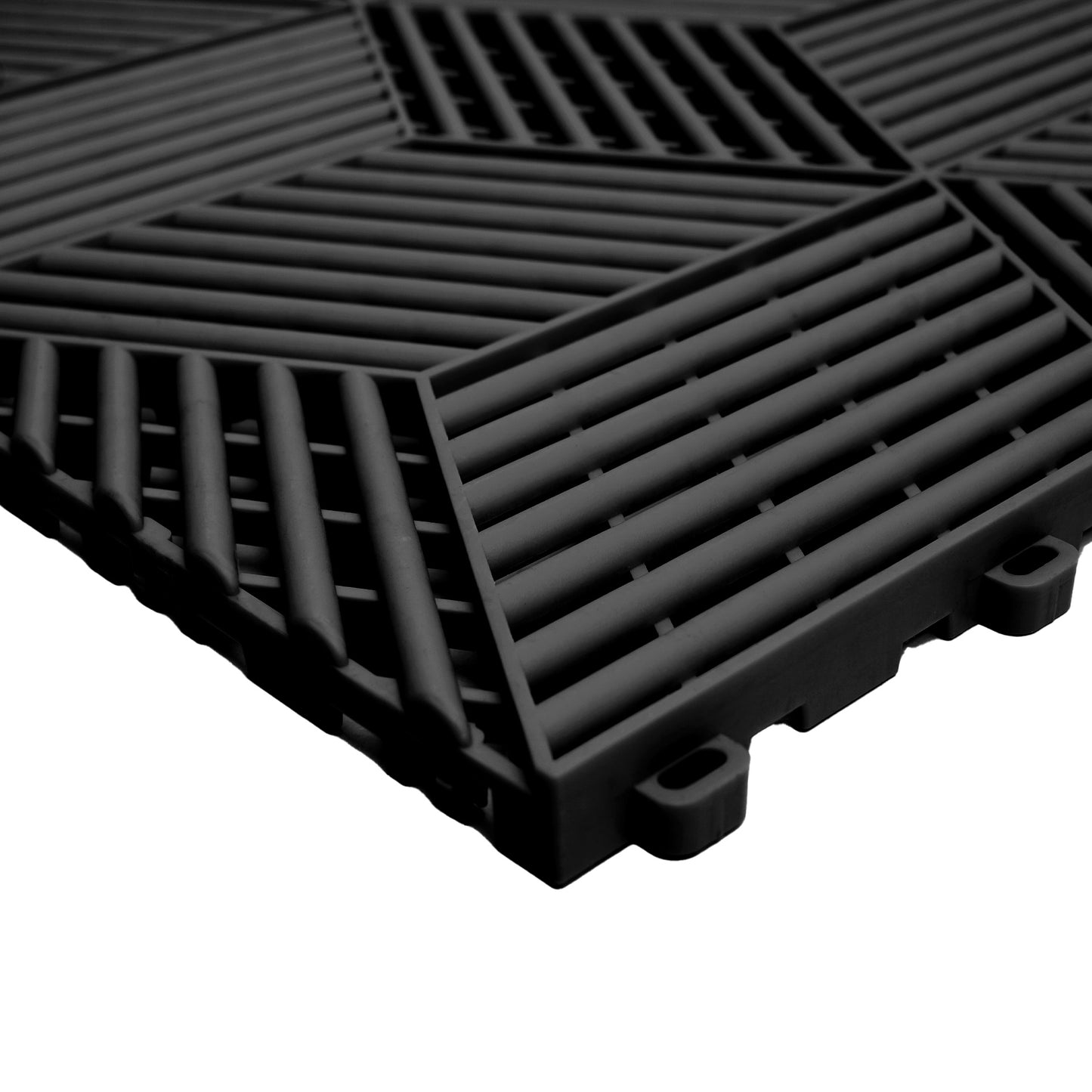 PP Klickfliese „Sport“ Schwarz 400×400 mm – Robuste Bodenfliese für Garage & Werkstatt