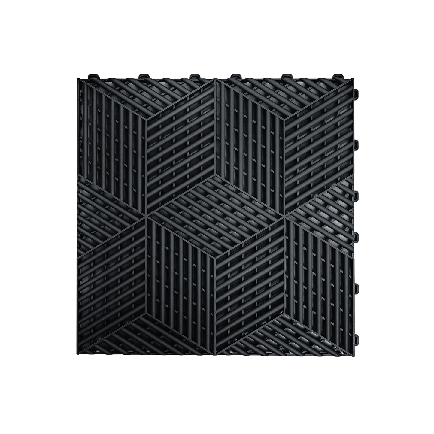 PP Klickfliese „Sport“ Schwarz 400×400 mm – Robuste Bodenfliese für Garage & Werkstatt