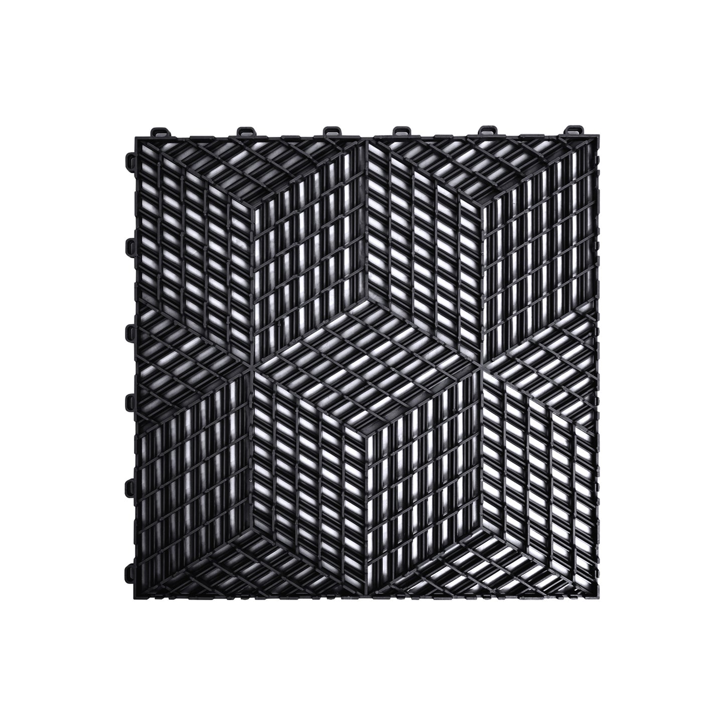 PP Klickfliese „Sport“ Schwarz 400×400 mm – Robuste Bodenfliese für Garage & Werkstatt