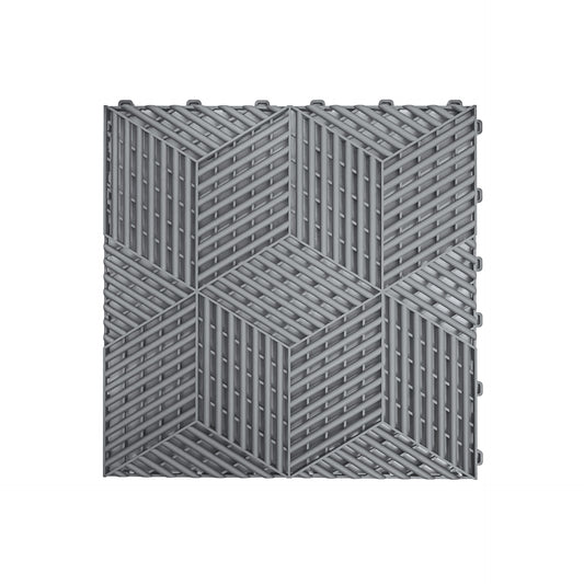 PP Klickfliese „Sport“ Dunkel Grau 400×400 mm – Robuste Bodenfliese für Garage & Werkstatt