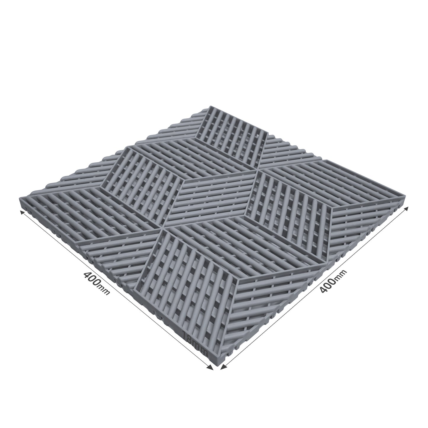 PP Klickfliese „Sport“ Dunkel Grau 400×400 mm – Robuste Bodenfliese für Garage & Werkstatt