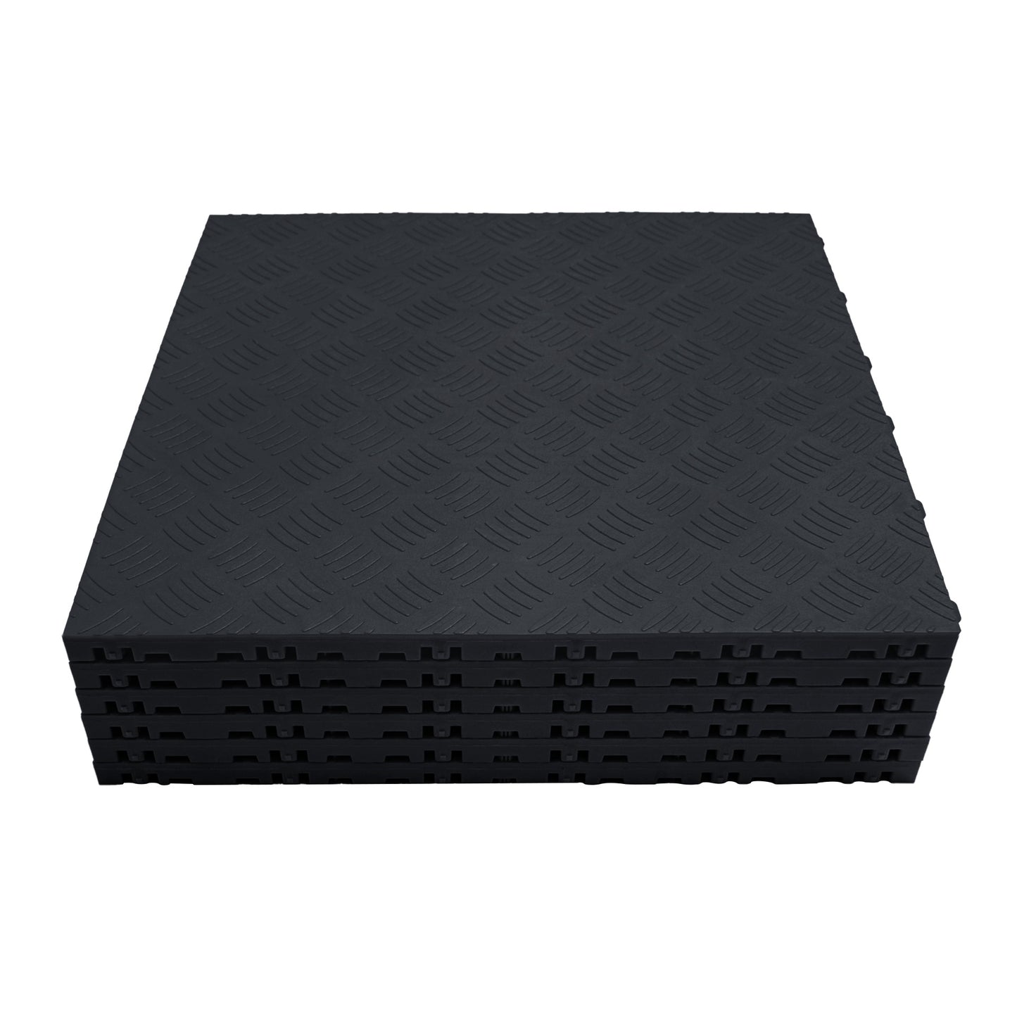 PP Klickfliese „Industrial“ Schwarz 400×400 mm – Robuste Bodenfliese für Garage & Werkstatt