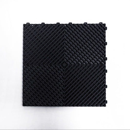 PP Klickfliese „Race“ Schwarz 400×400 mm – Robuste Bodenfliese für Garage & Werkstatt