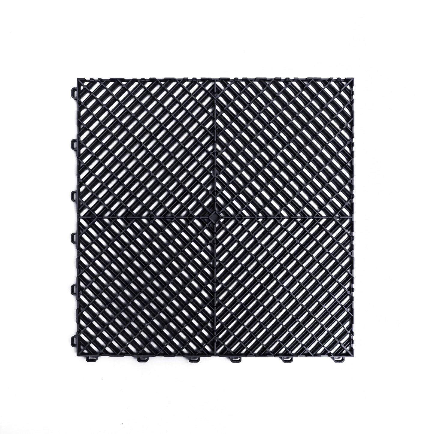 PP Klickfliese „Race“ Schwarz 400×400 mm – Robuste Bodenfliese für Garage & Werkstatt