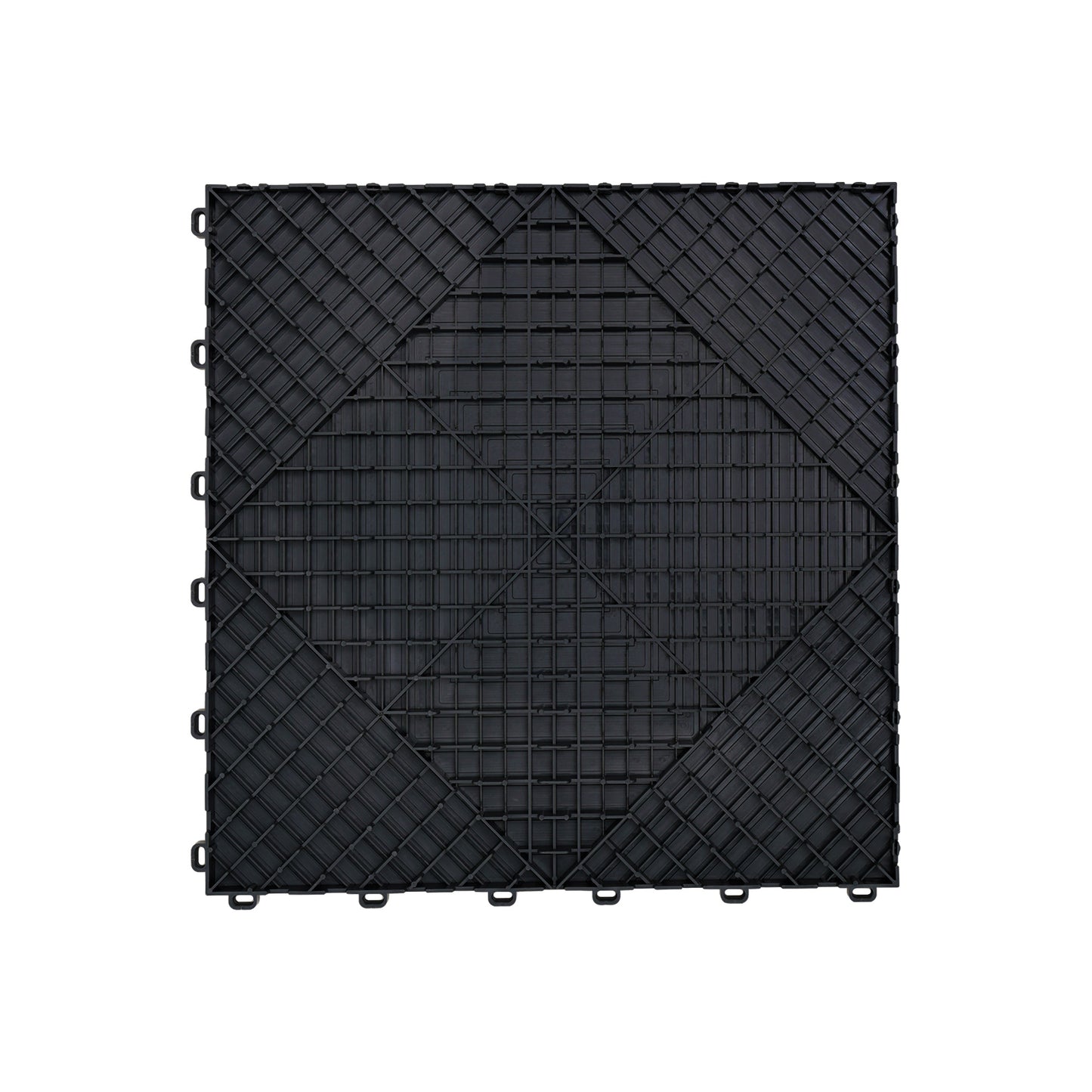 PP Klickfliese „Industrial“ Schwarz 400×400 mm – Robuste Bodenfliese für Garage & Werkstatt