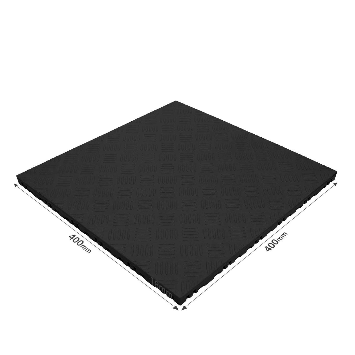 PP Klickfliese „Industrial“ Schwarz 400×400 mm – Robuste Bodenfliese für Garage & Werkstatt