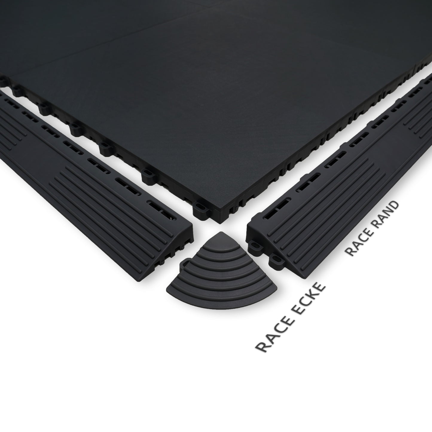 PP Klickfliese „Close“ Schwarz 400×400 mm – Robuste Bodenfliese für Garage & Werkstatt