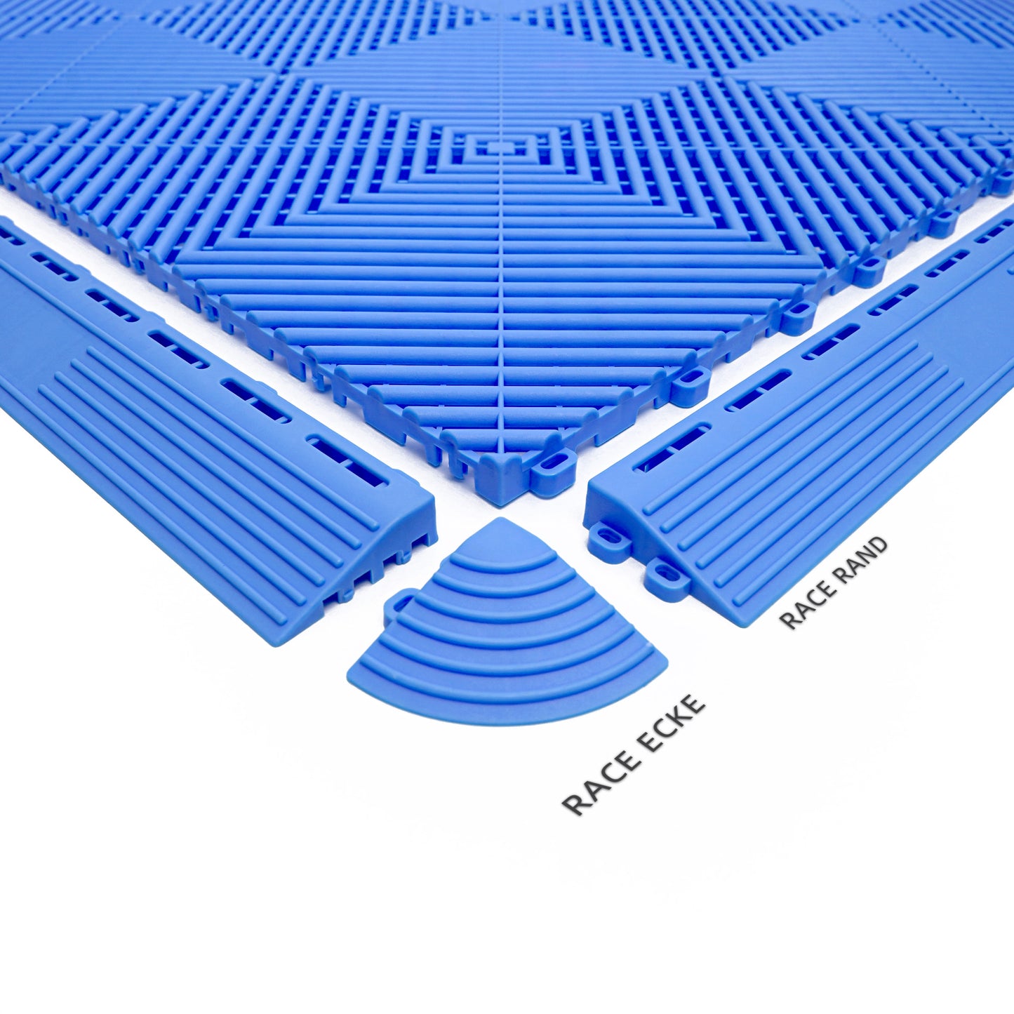 PP Klickfliese „Race“ Blau 400×400 mm – Robuste Bodenfliese für Garage & Werkstatt