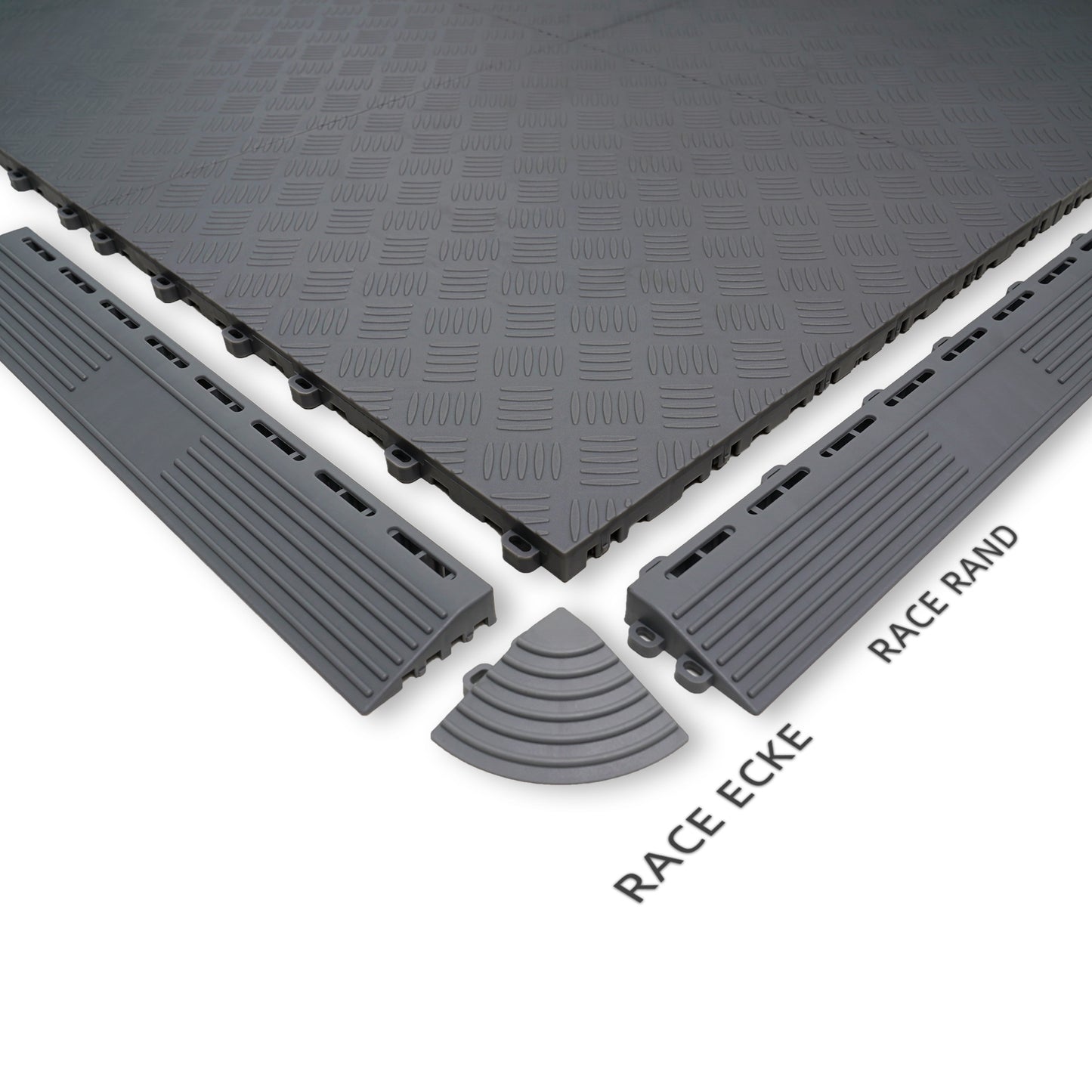 PP Klickfliese „Industrial“ Dunkel Grau 400×400 mm – Robuste Bodenfliese für Garage & Werkstatt