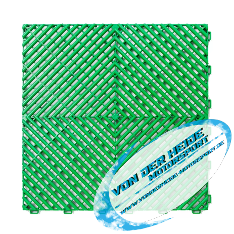 Grüne PP-Klickfliese 400x400x18 mm für Werkstatt- und Garagenboden – langlebig, rutschfest & belastbar für Gewerbe, Motorsport und Hobby
