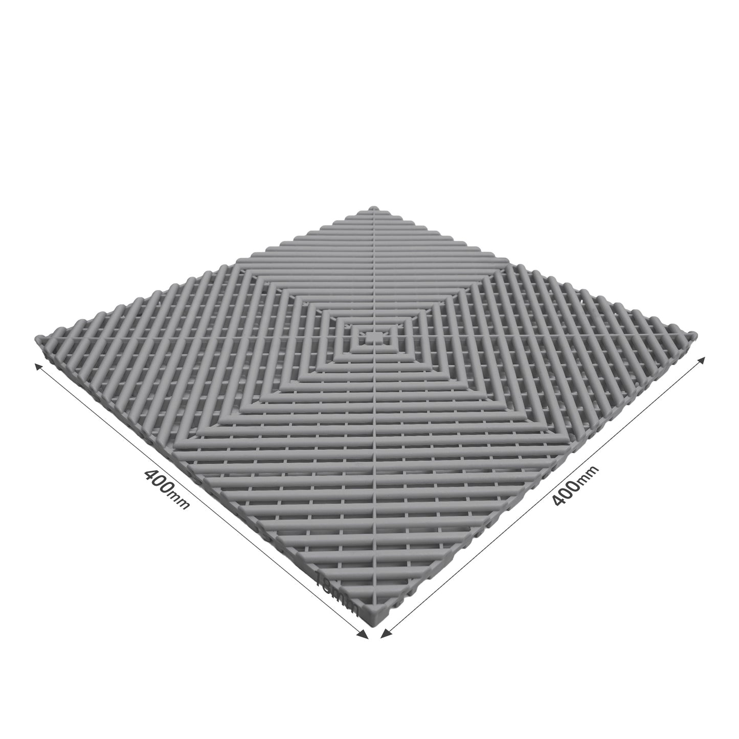 PP Klickfliese „Race“ Hell Grau 400×400 mm – Robuste Bodenfliese für Garage & Werkstatt