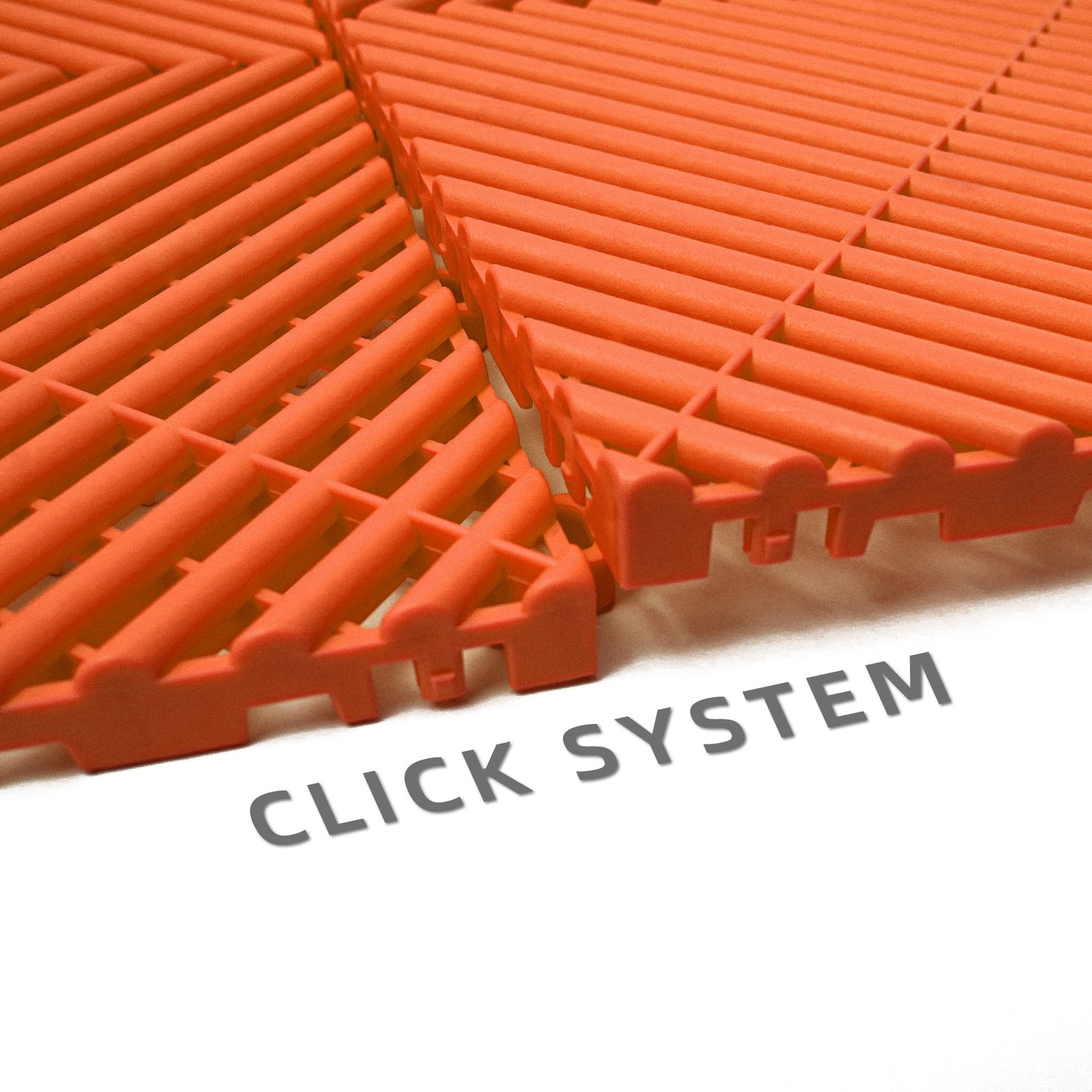 PP Klickfliese „Race“ Orange 400×400 mm – Robuste Bodenfliese für Garage & Werkstatt
