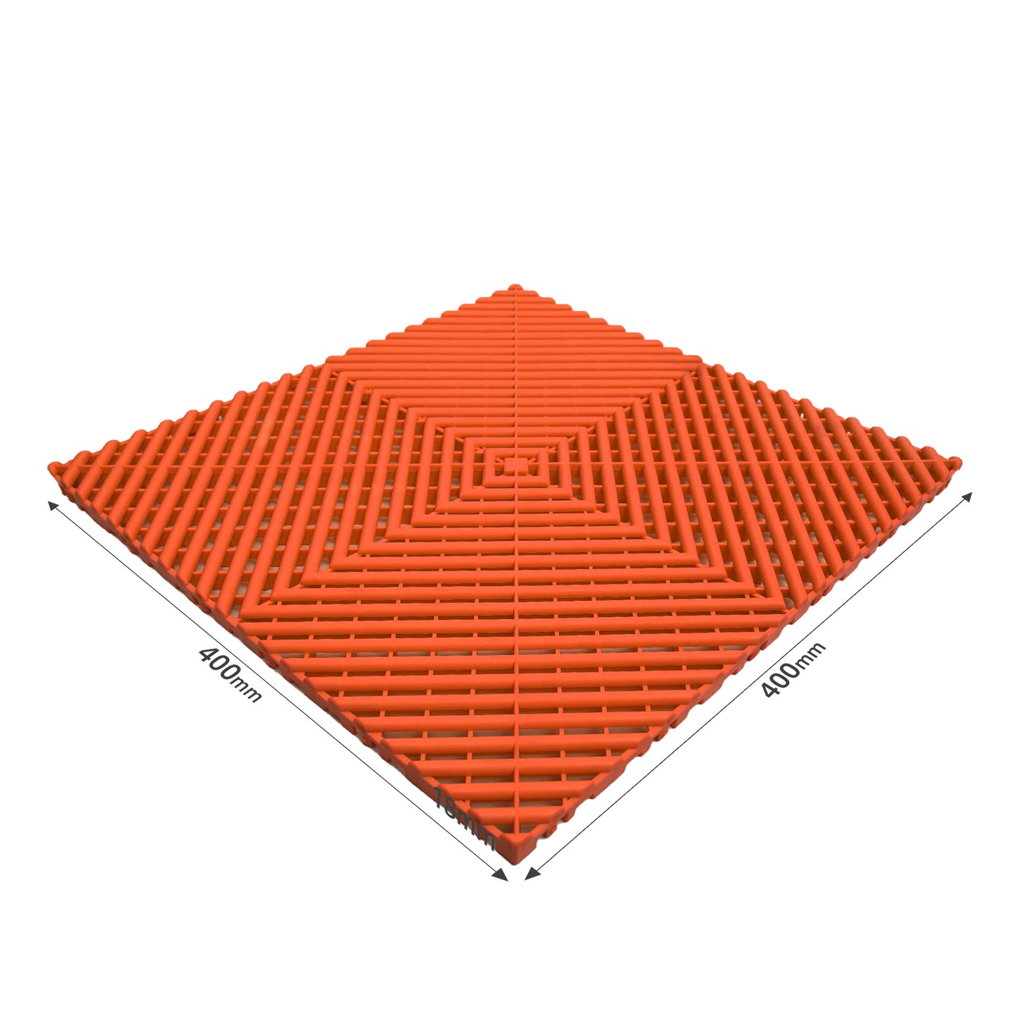PP Klickfliese „Race“ Orange 400×400 mm – Robuste Bodenfliese für Garage & Werkstatt
