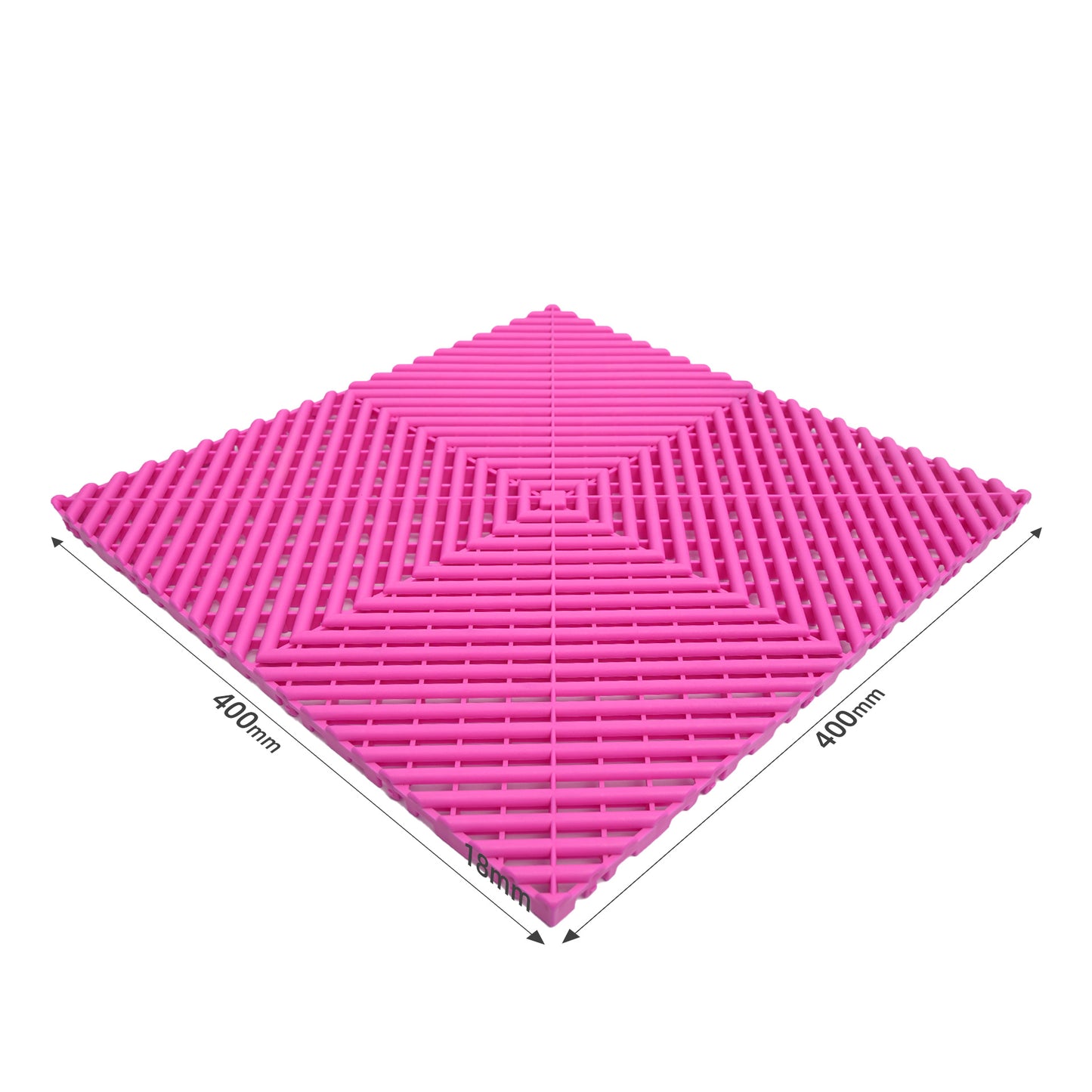 PP Klickfliese „Race“ Pink 400×400 mm – Robuste Bodenfliese für Garage & Werkstatt