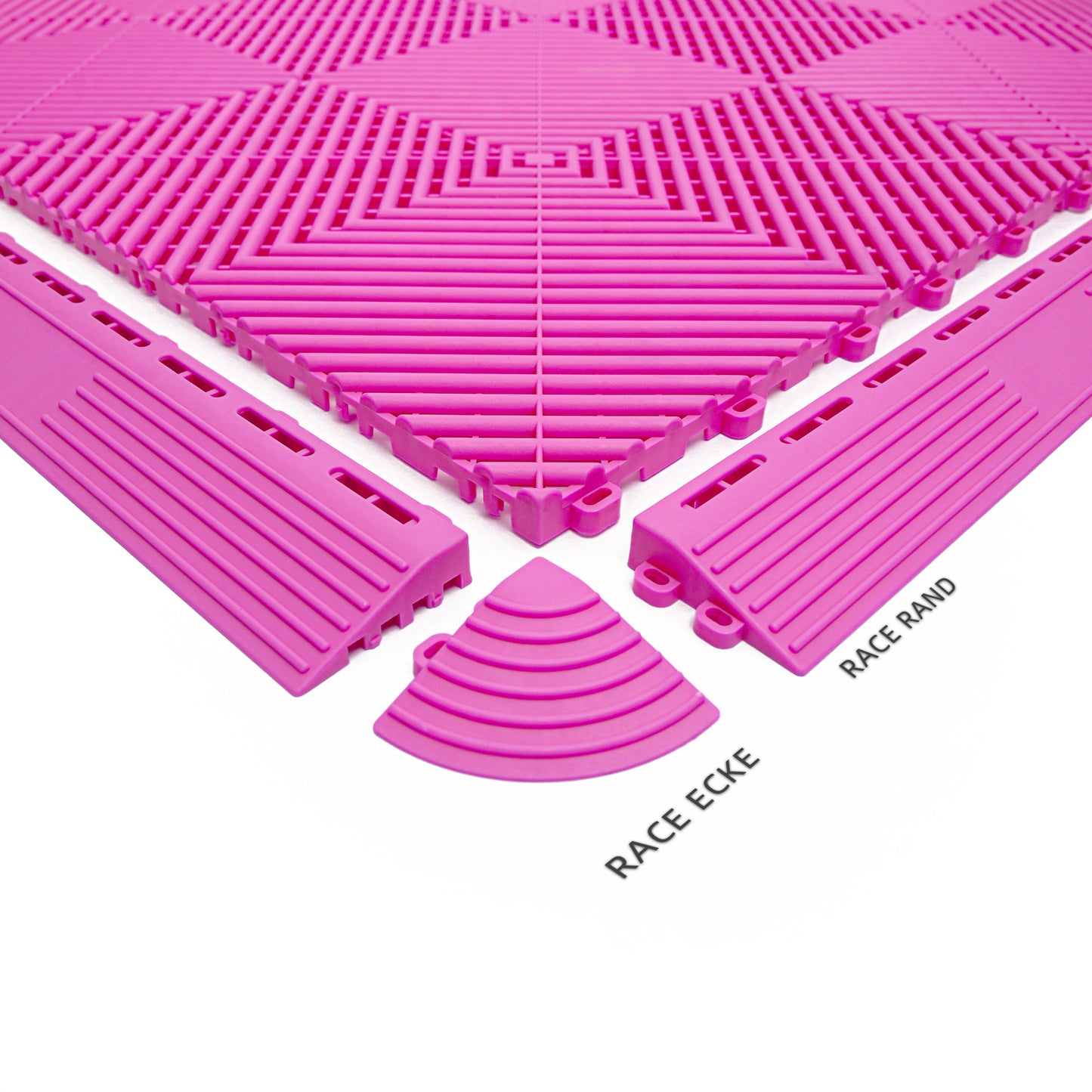 PP Klickfliese „Race“ Pink 400×400 mm – Robuste Bodenfliese für Garage & Werkstatt