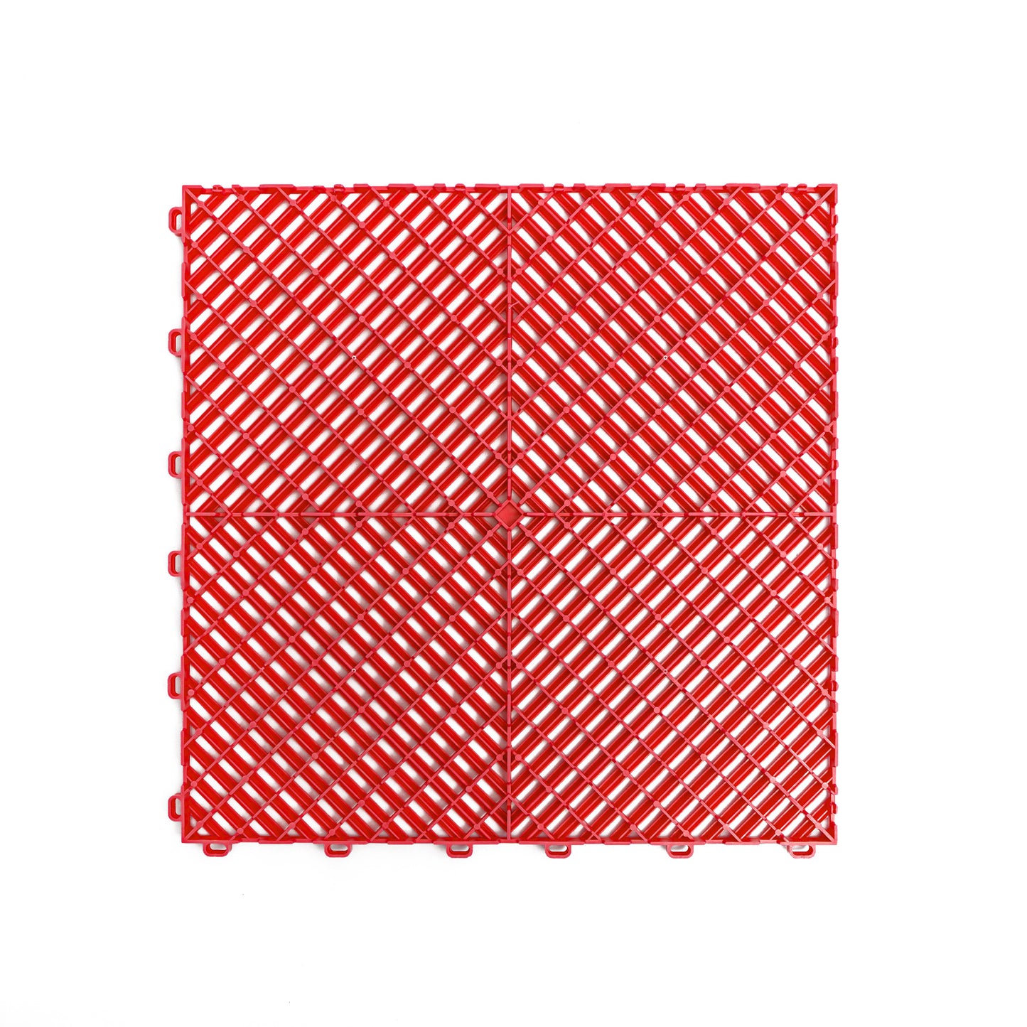 PP Klickfliese „Race“ Rot 400×400 mm – Robuste Bodenfliese für Garage & Werkstatt