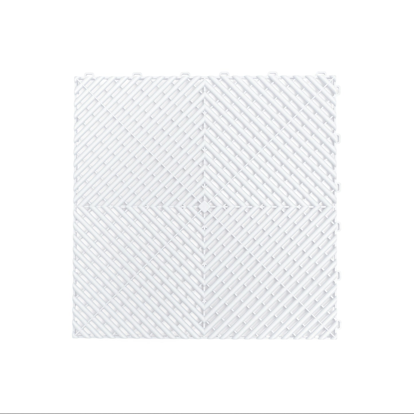 PP Klickfliese „Race“ Weiß 400×400 mm – Robuste Bodenfliese für Garage & Werkstatt