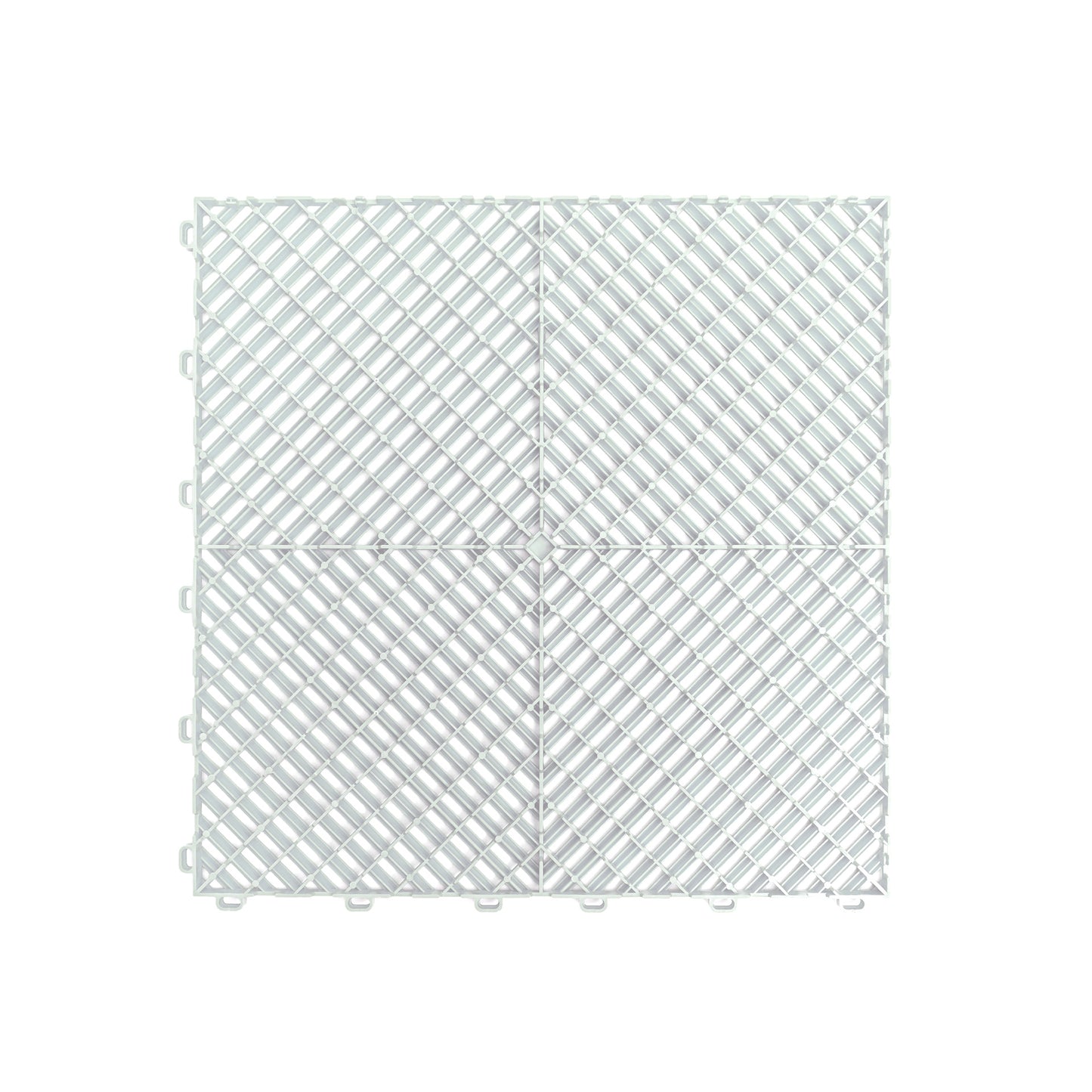 PP Klickfliese „Race“ Weiß 400×400 mm – Robuste Bodenfliese für Garage & Werkstatt