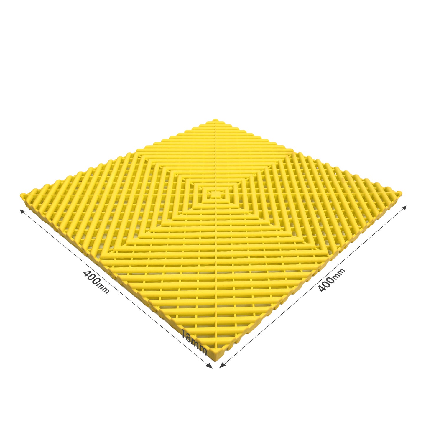 PP Klickfliese „Race“ Gelb 400×400 mm – Robuste Bodenfliese für Garage & Werkstatt